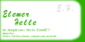 elemer helle business card